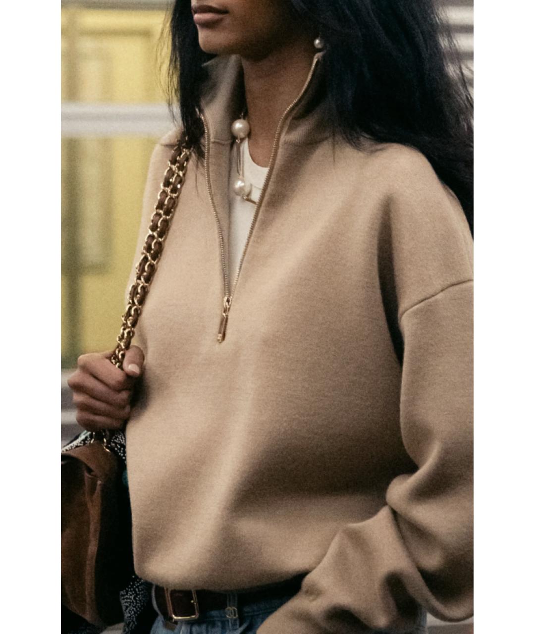 CHANEL Бежевый шерстяной джемпер / свитер, фото 4