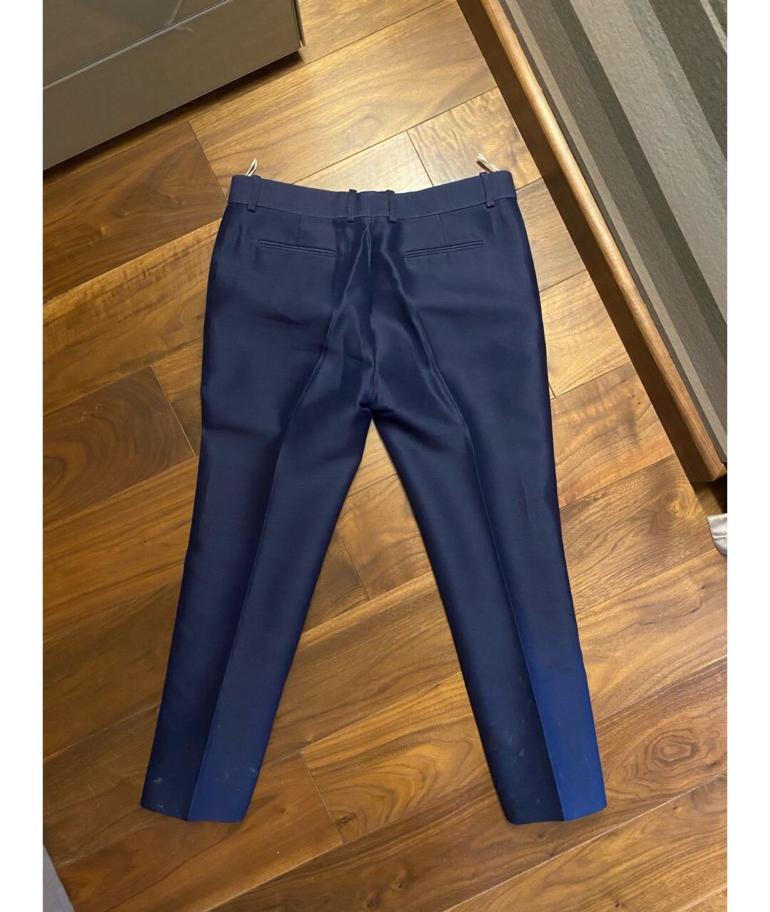 CELINE PRE-OWNED Синие шерстяные прямые брюки, фото 2