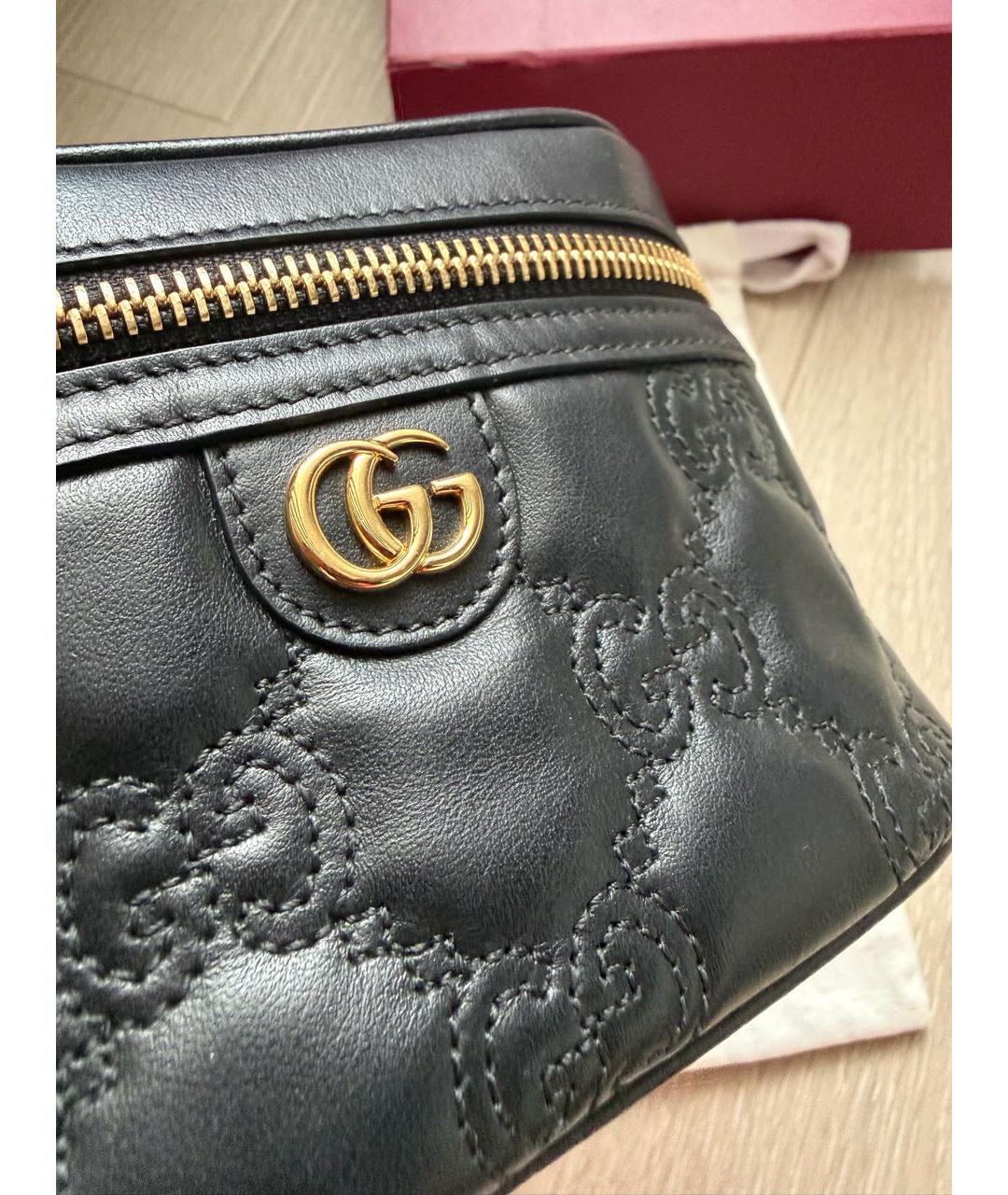 GUCCI Черная кожаная сумка через плечо, фото 8
