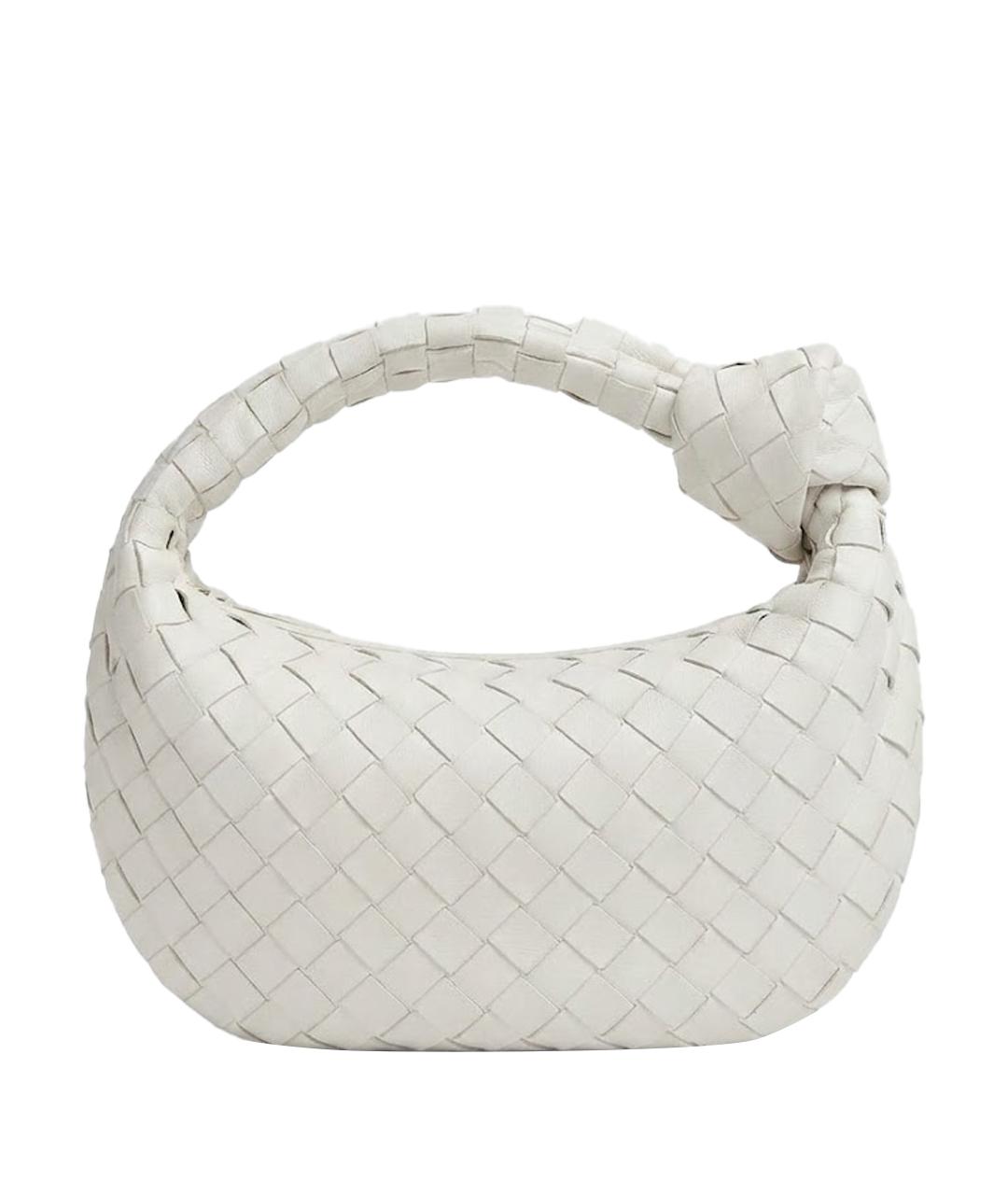 BOTTEGA VENETA Белая кожаная сумка с короткими ручками, фото 1