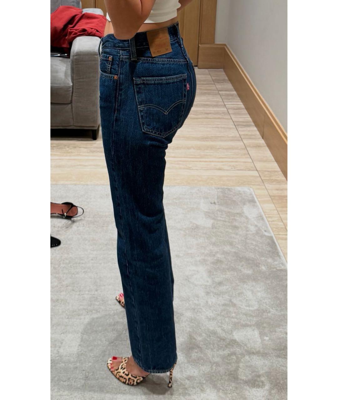 LEVI'S Темно-синие хлопковые прямые джинсы, фото 2