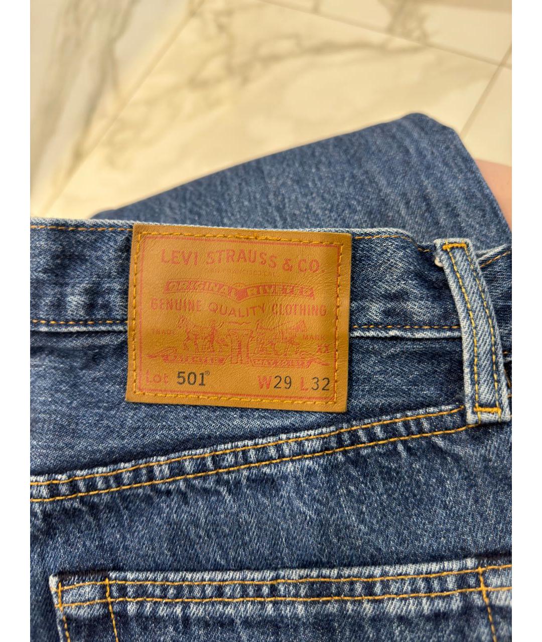 LEVI'S Темно-синие хлопковые прямые джинсы, фото 3