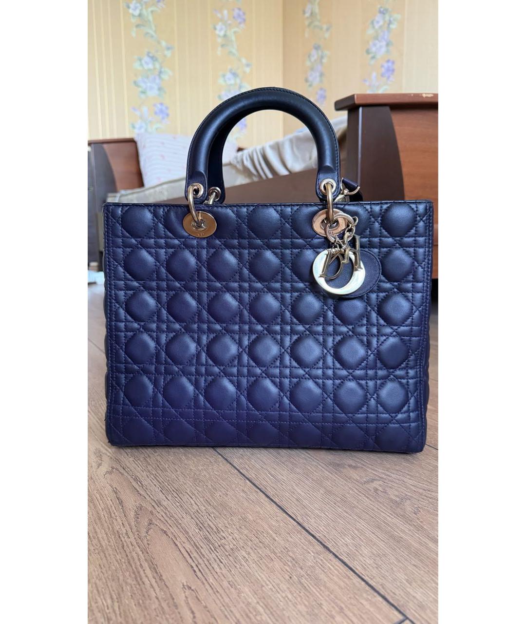 CHRISTIAN DIOR Фиолетовая кожаная сумка с короткими ручками, фото 9