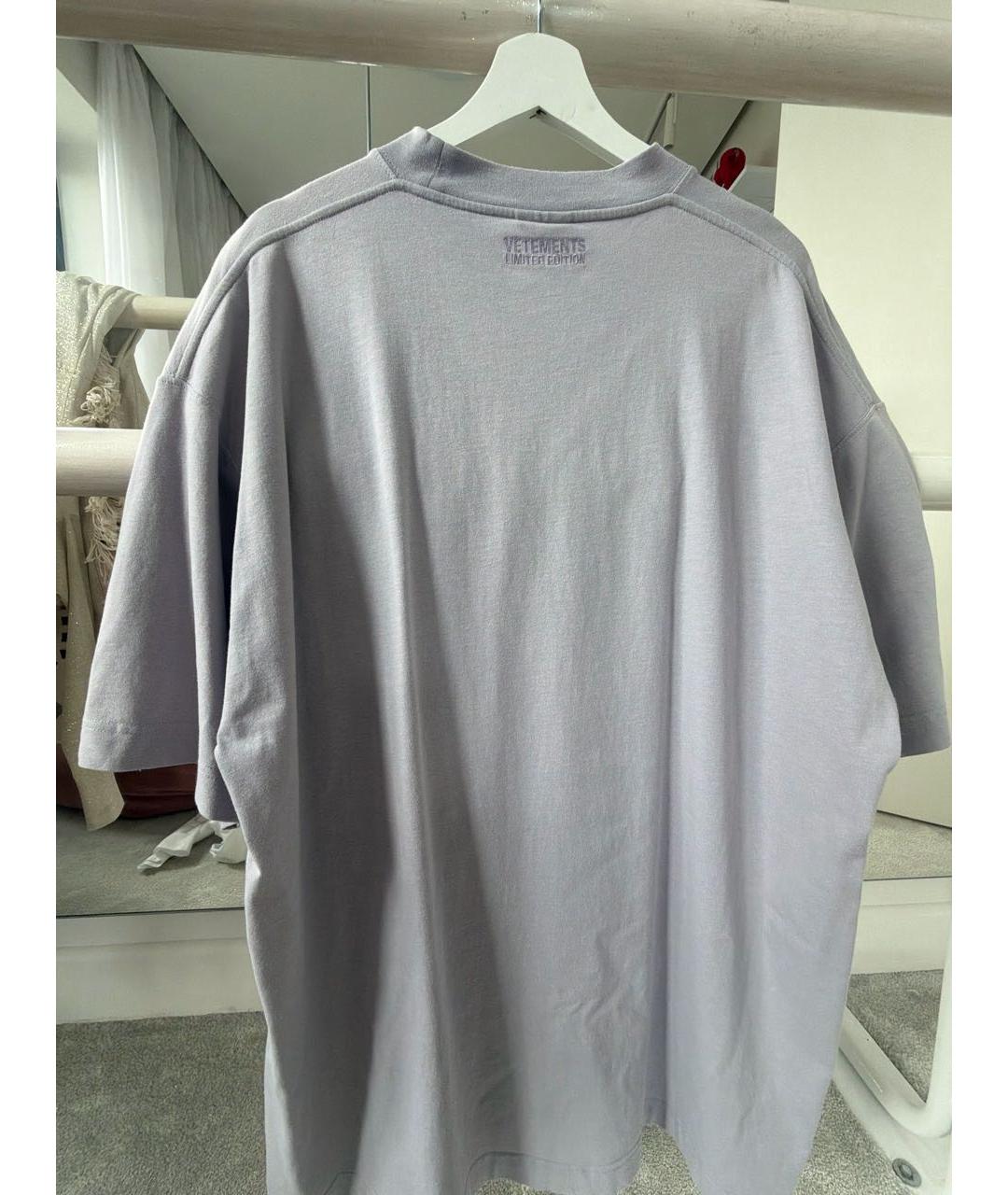 VETEMENTS Серая хлопковая футболка, фото 2