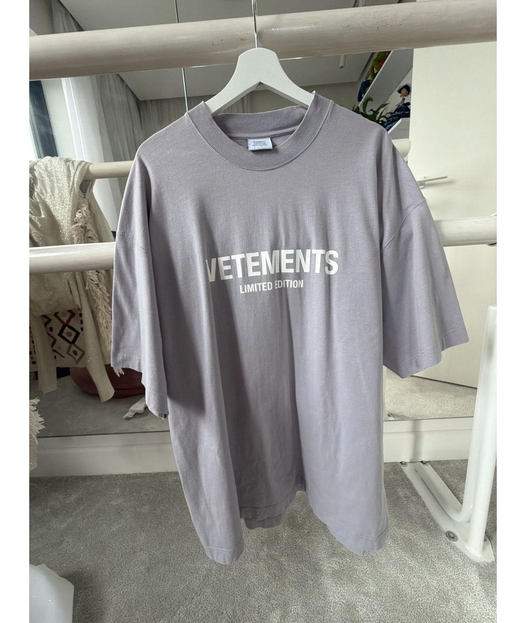 VETEMENTS Серая хлопковая футболка, фото 5