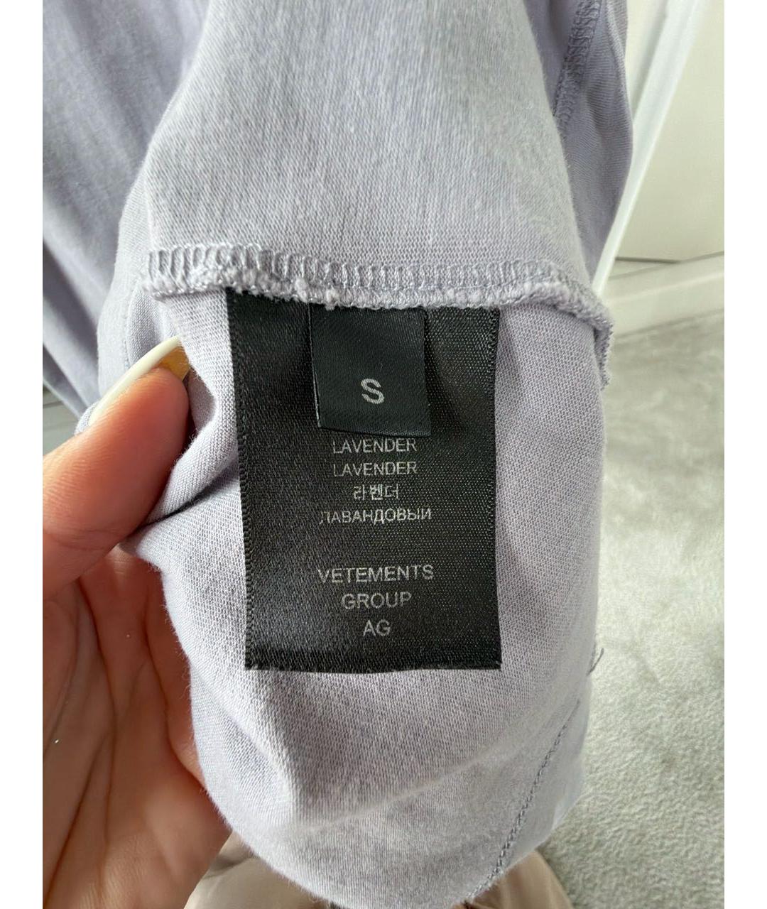 VETEMENTS Серая хлопковая футболка, фото 4