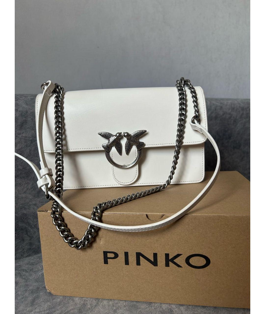 PINKO Белая сумка через плечо из искусственной кожи, фото 6