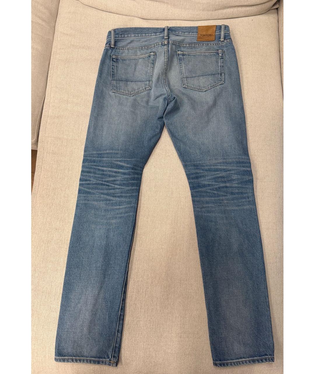 TOM FORD Голубые хлопковые прямые джинсы, фото 2