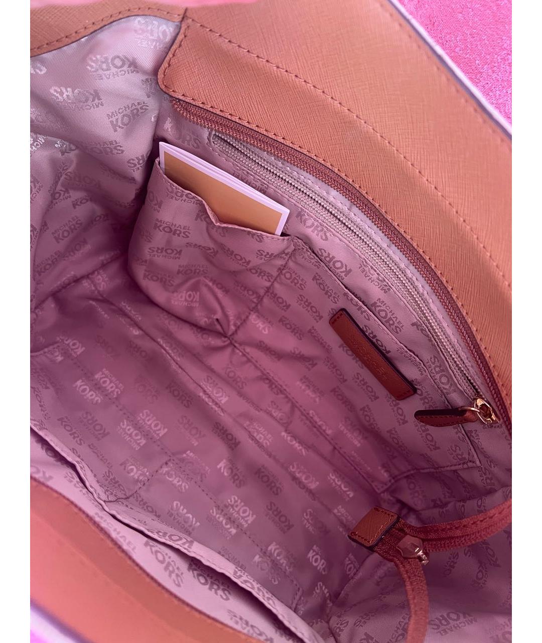 MICHAEL KORS Белая кожаная сумка тоут, фото 3