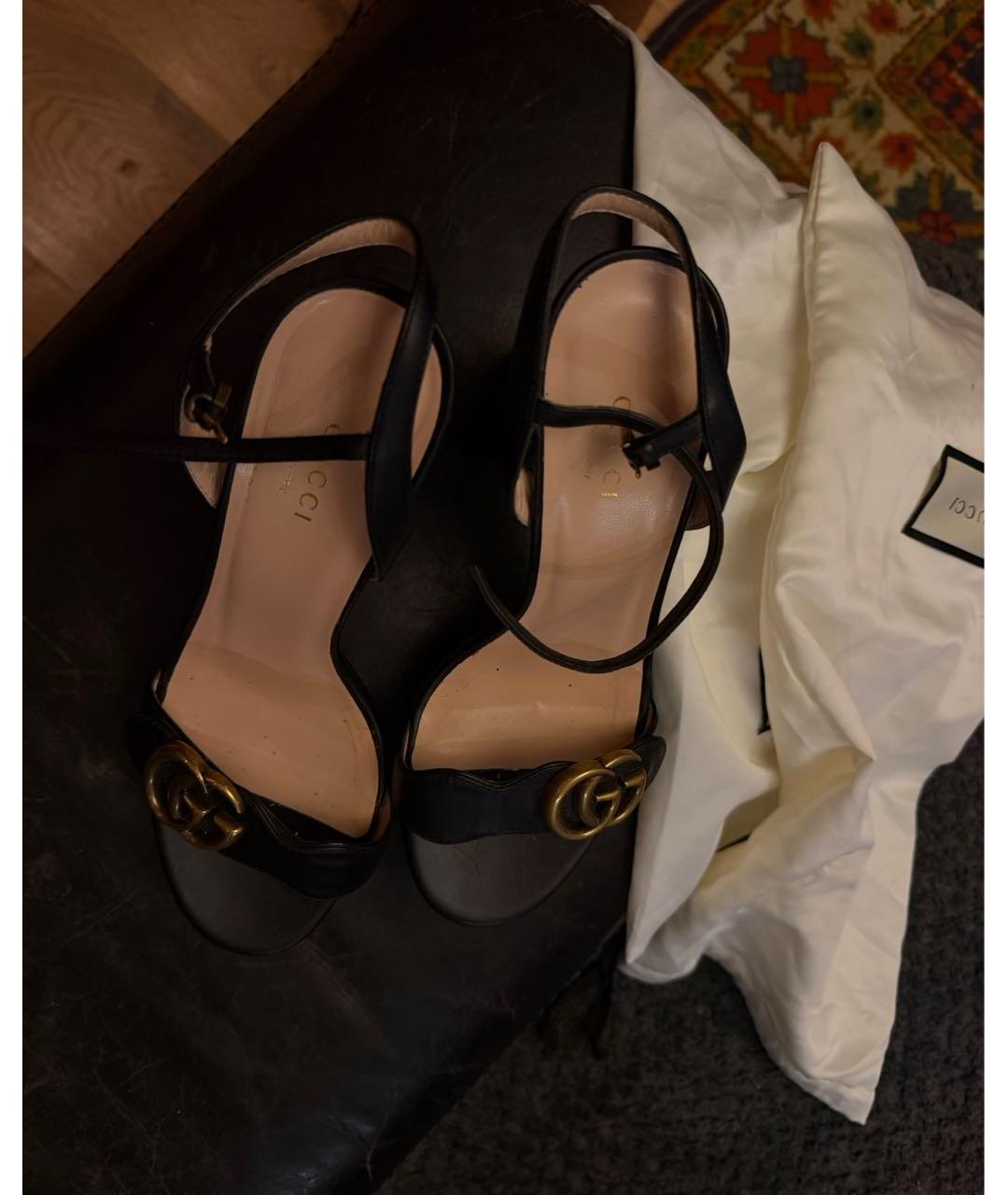 GUCCI Черные кожаные туфли, фото 2
