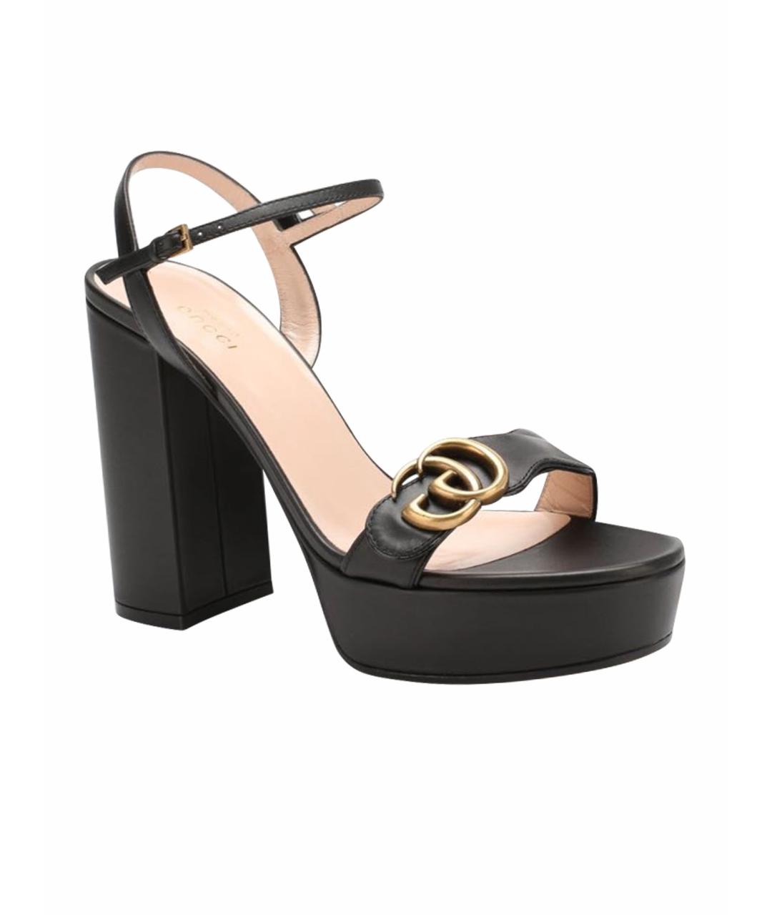 GUCCI Черные кожаные туфли, фото 5