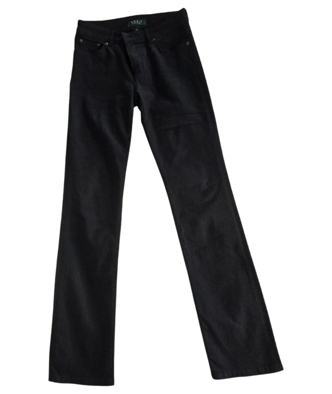 RALPH LAUREN Черные хлопковые прямые джинсы, фото 1