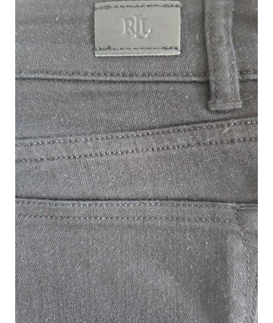 RALPH LAUREN Черные хлопковые прямые джинсы, фото 4