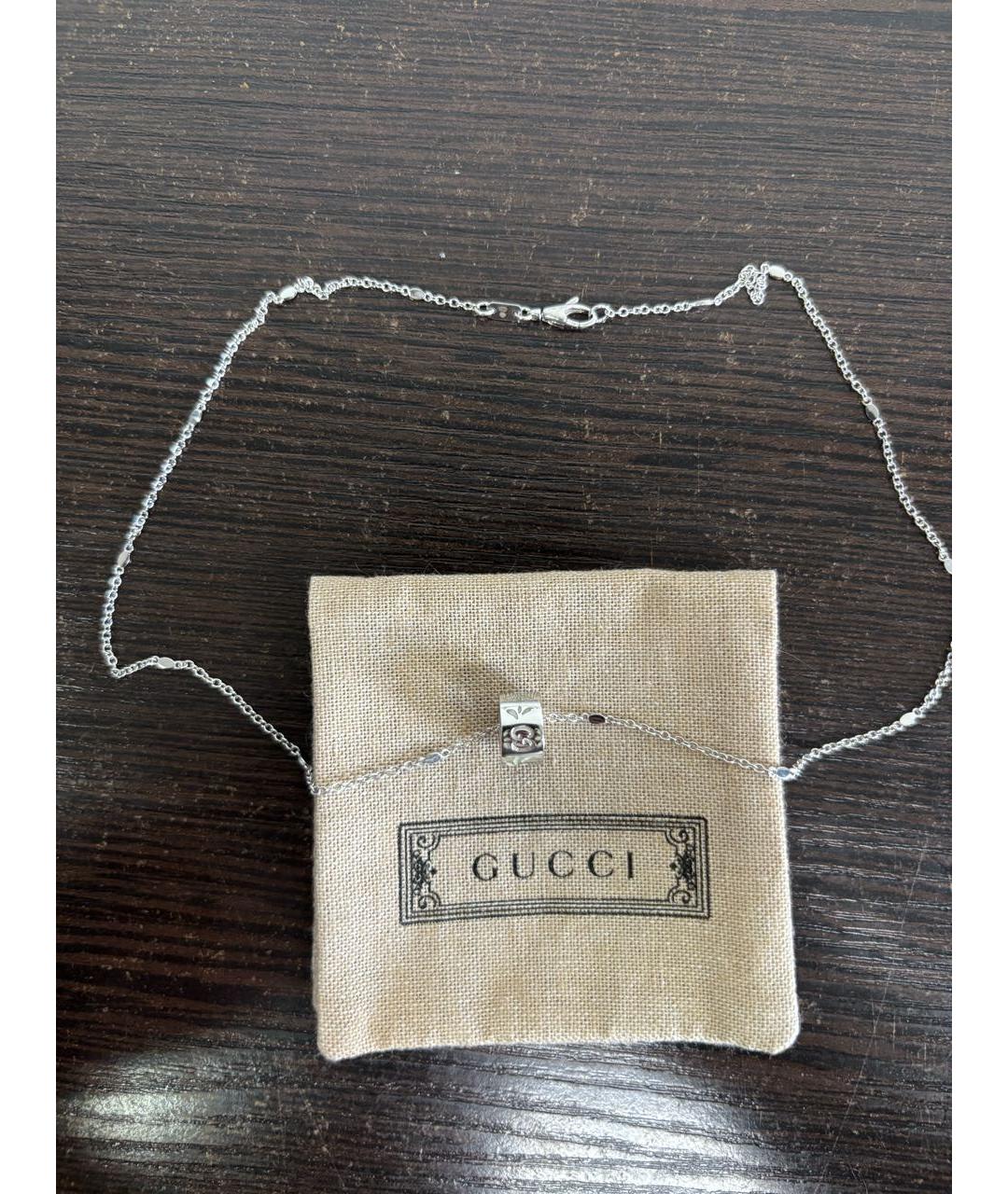 GUCCI Серебряная подвеска из белого золота, фото 2