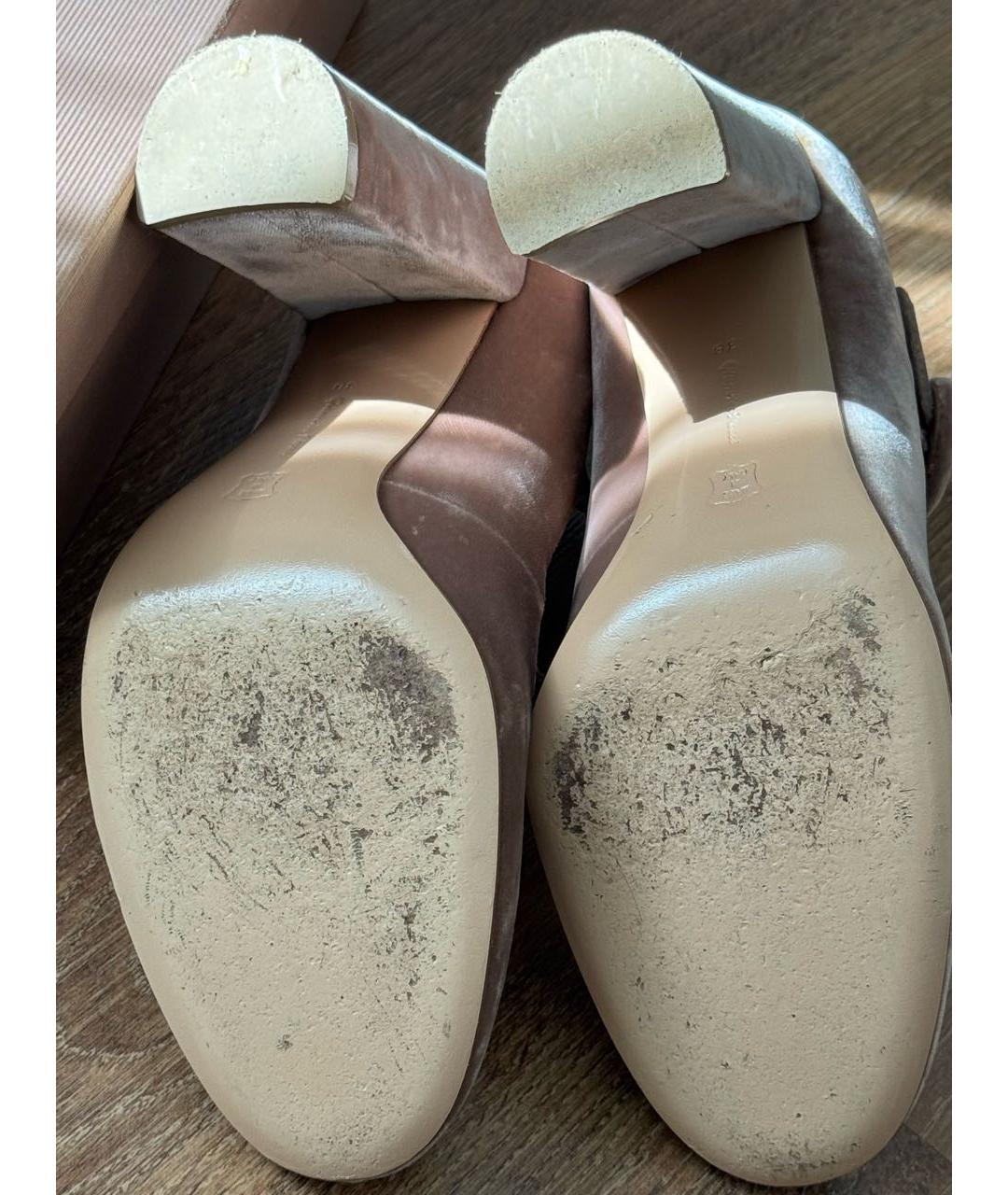 GIANVITO ROSSI Розовые бархатные туфли, фото 4