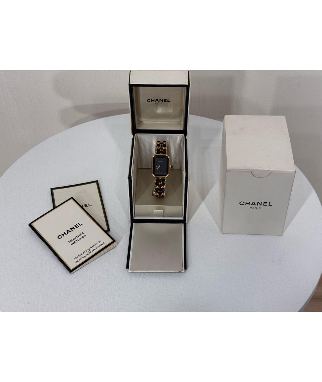 CHANEL Черные часы из желтого золота, фото 8