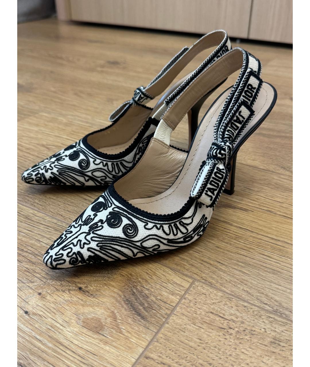 CHRISTIAN DIOR Белые текстильные туфли, фото 2