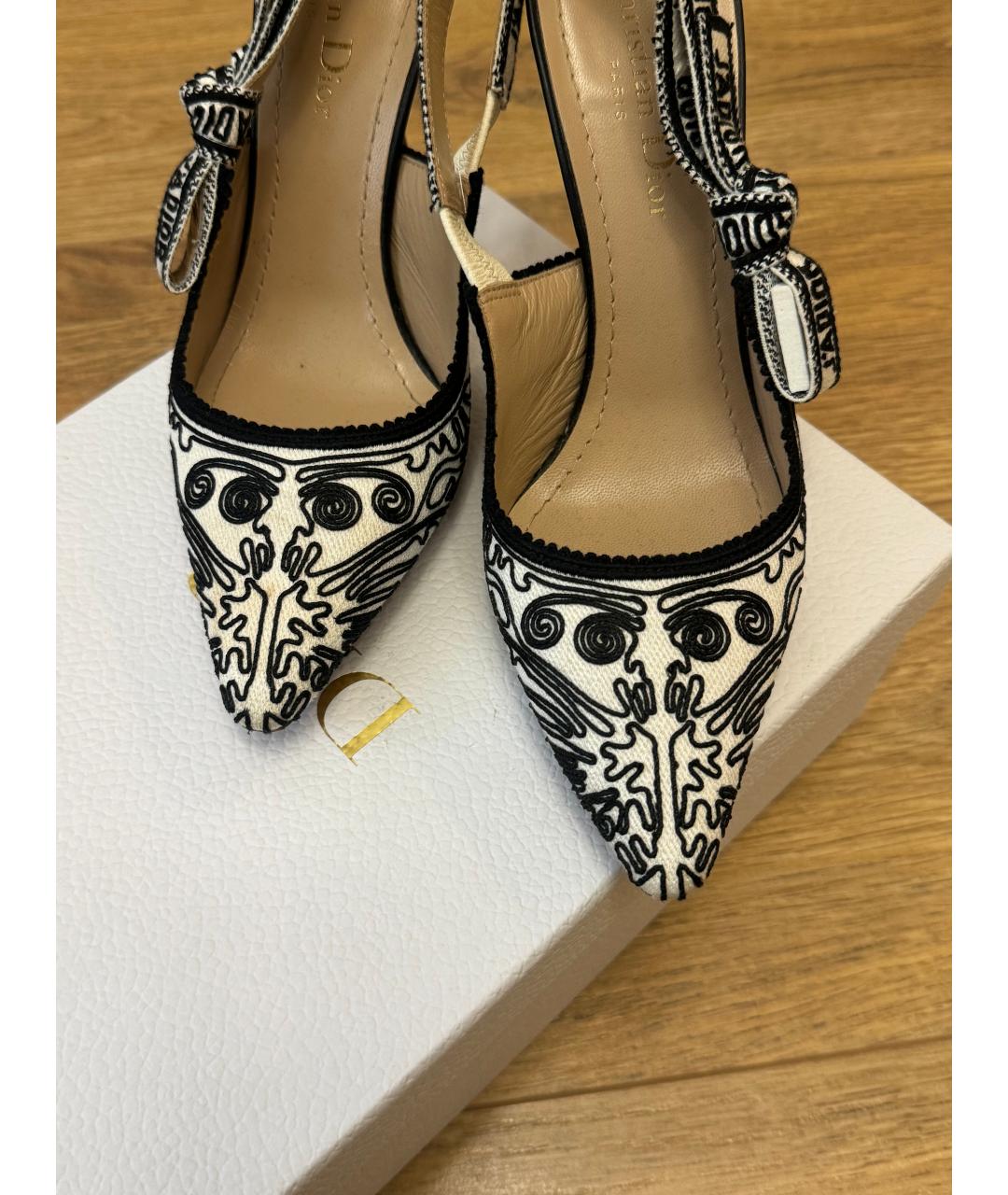 CHRISTIAN DIOR Белые текстильные туфли, фото 3