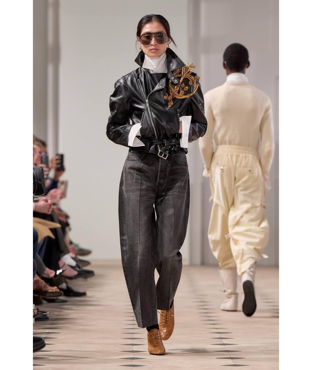 CELINE Черные хлопковые прямые джинсы, фото 3