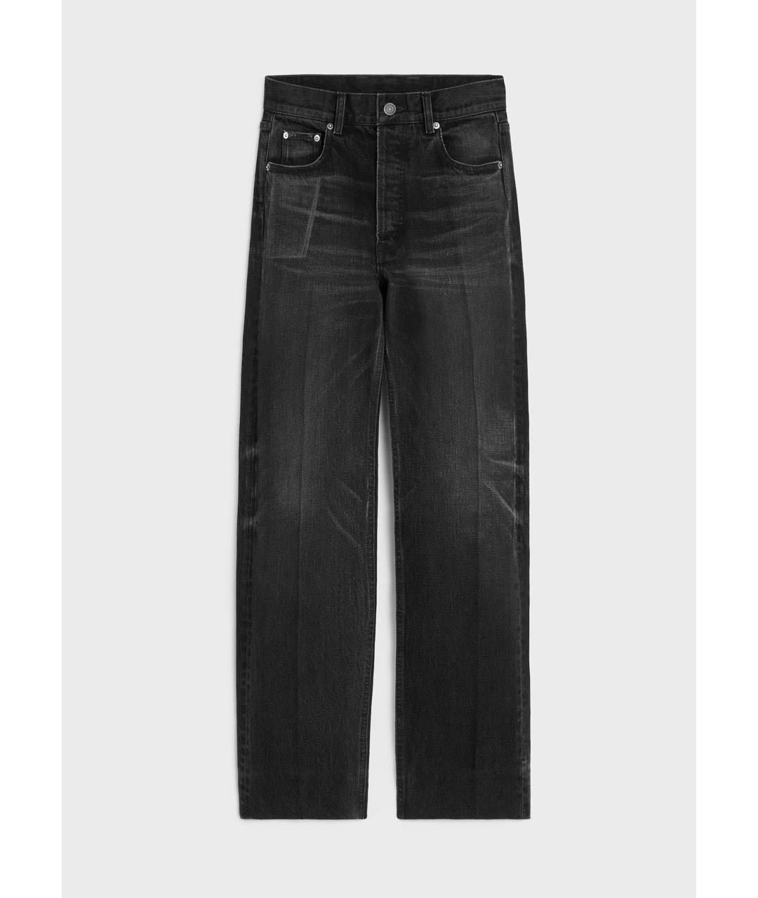 CELINE Черные хлопковые прямые джинсы, фото 8