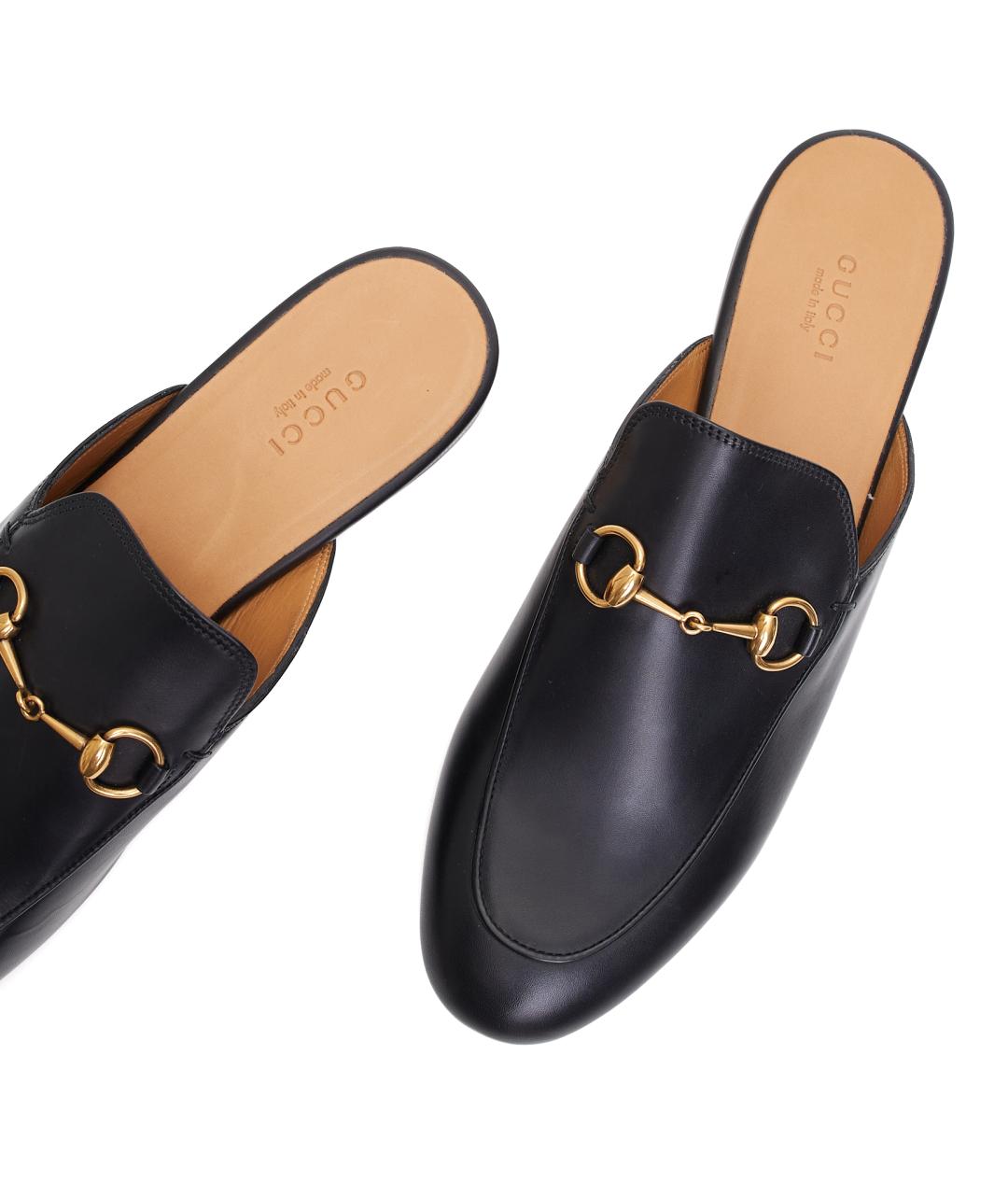 GUCCI Черные кожаные сабо, фото 5