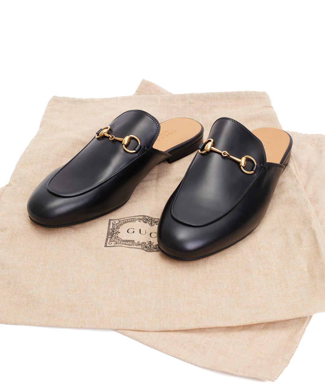 GUCCI Черные кожаные сабо, фото 7
