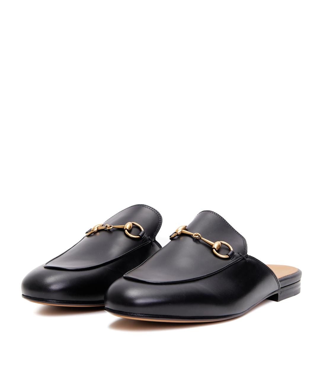 GUCCI Черные кожаные сабо, фото 2