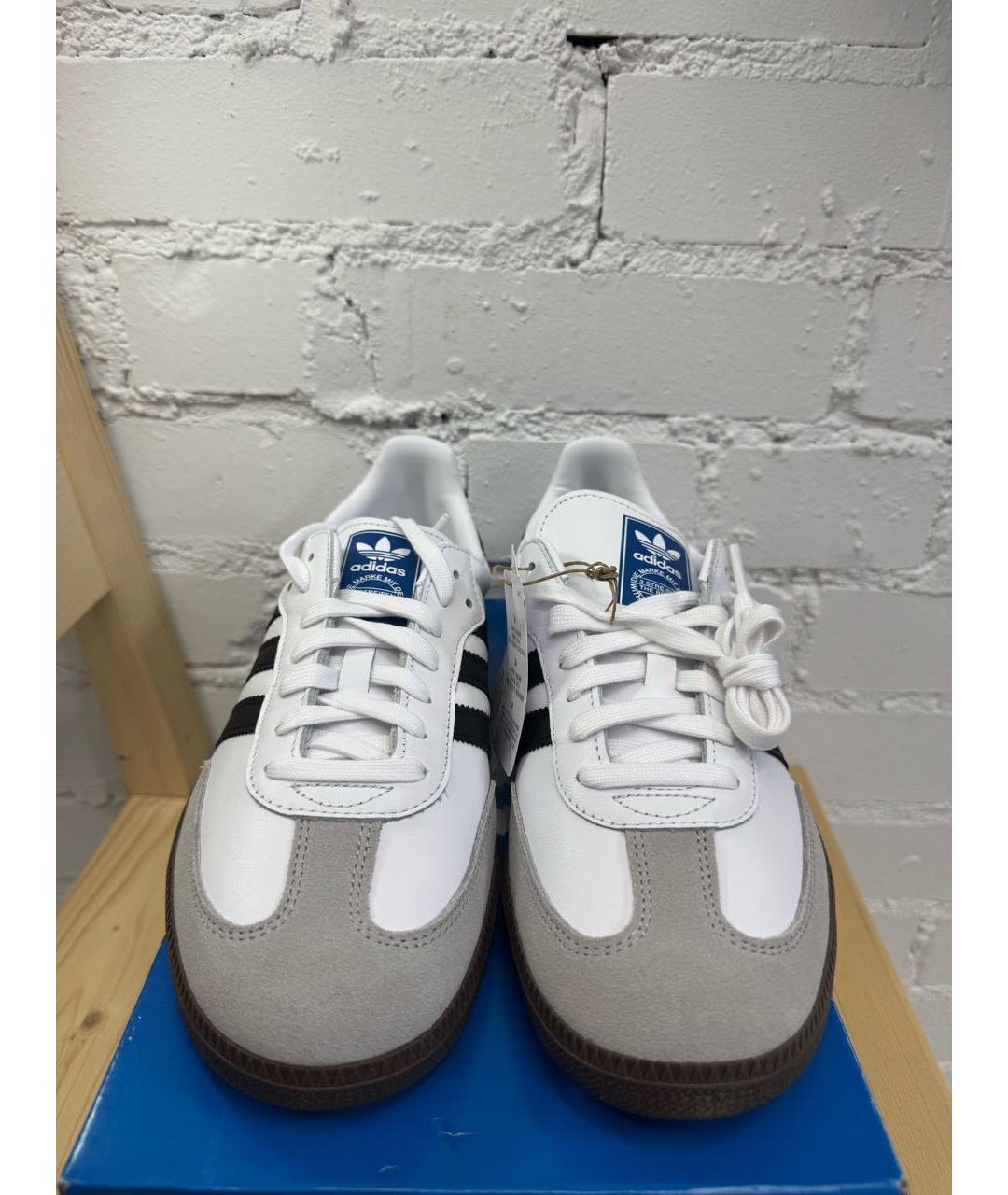 ADIDAS Белые кожаные низкие кроссовки / кеды, фото 2