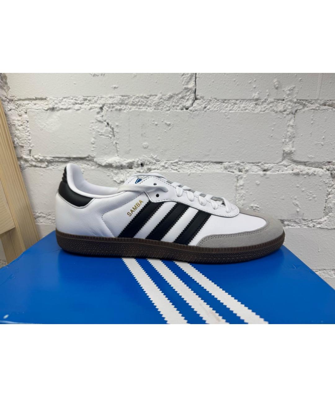 ADIDAS Белые кожаные низкие кроссовки / кеды, фото 5