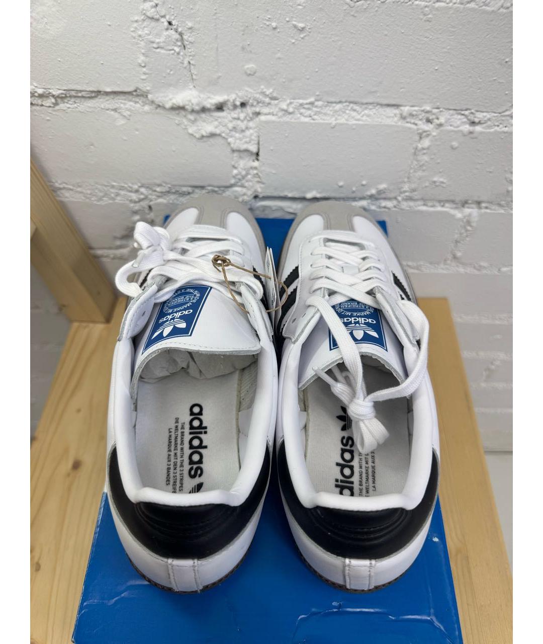 ADIDAS Белые кожаные низкие кроссовки / кеды, фото 3