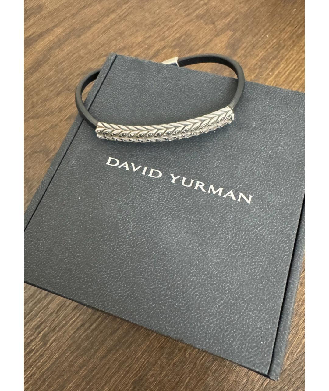 David Yurman Черный серебряный браслет, фото 7