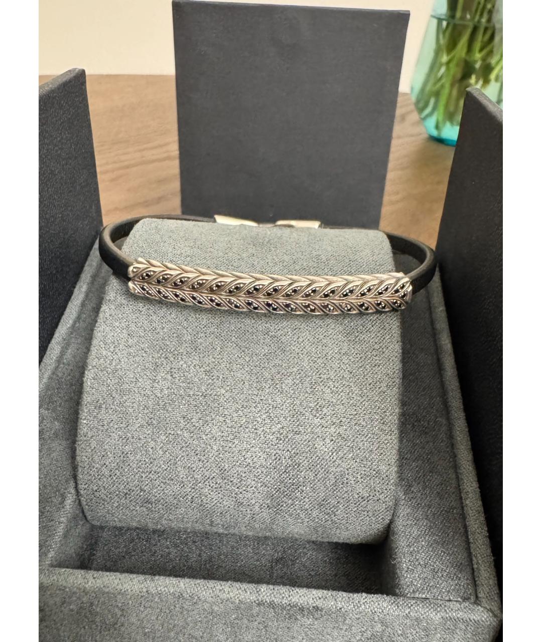 David Yurman Черный серебряный браслет, фото 3