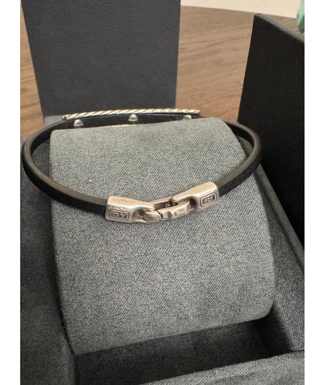 David Yurman Черный серебряный браслет, фото 4