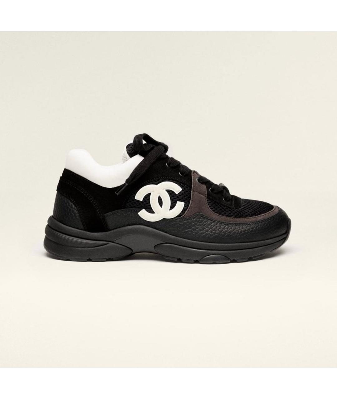 CHANEL Черные кожаные кроссовки, фото 8