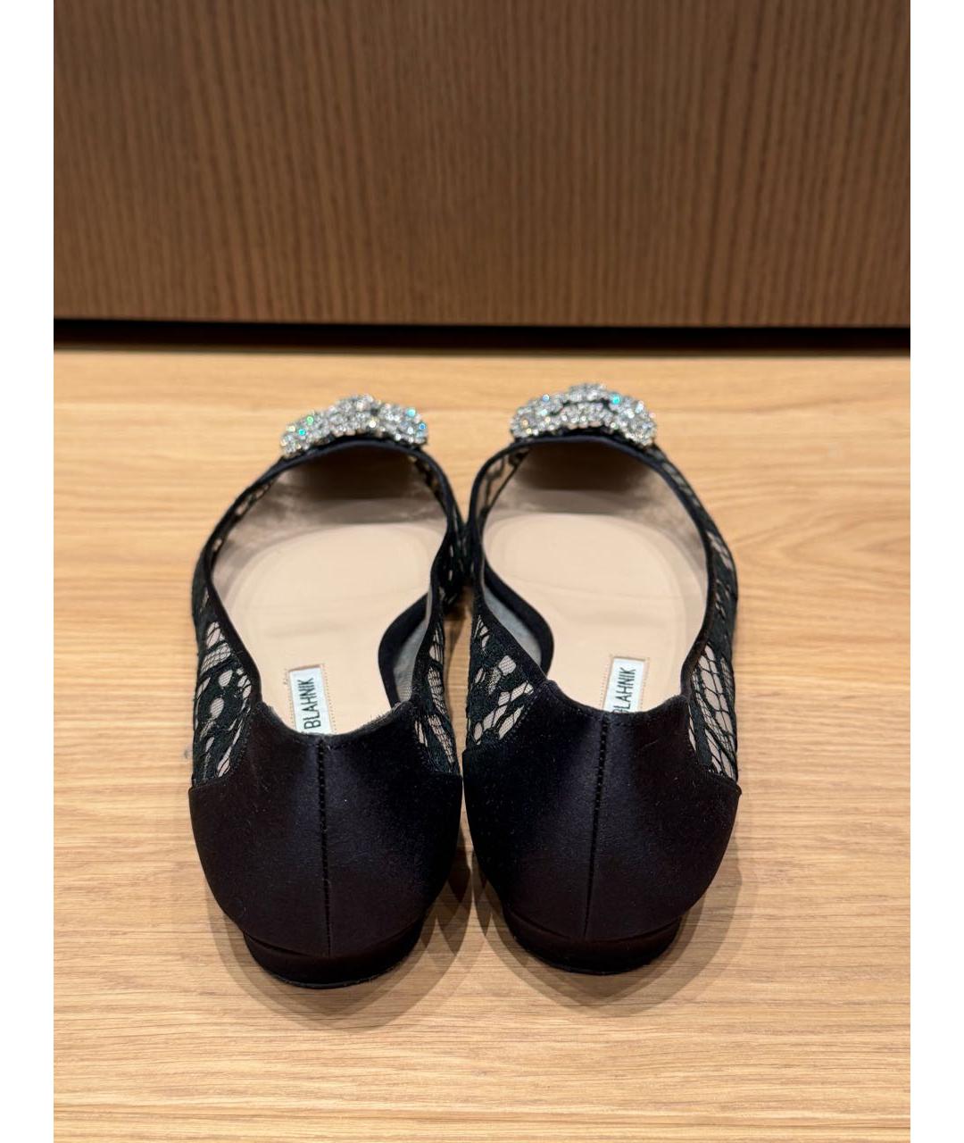MANOLO BLAHNIK Черные текстильные балетки, фото 7