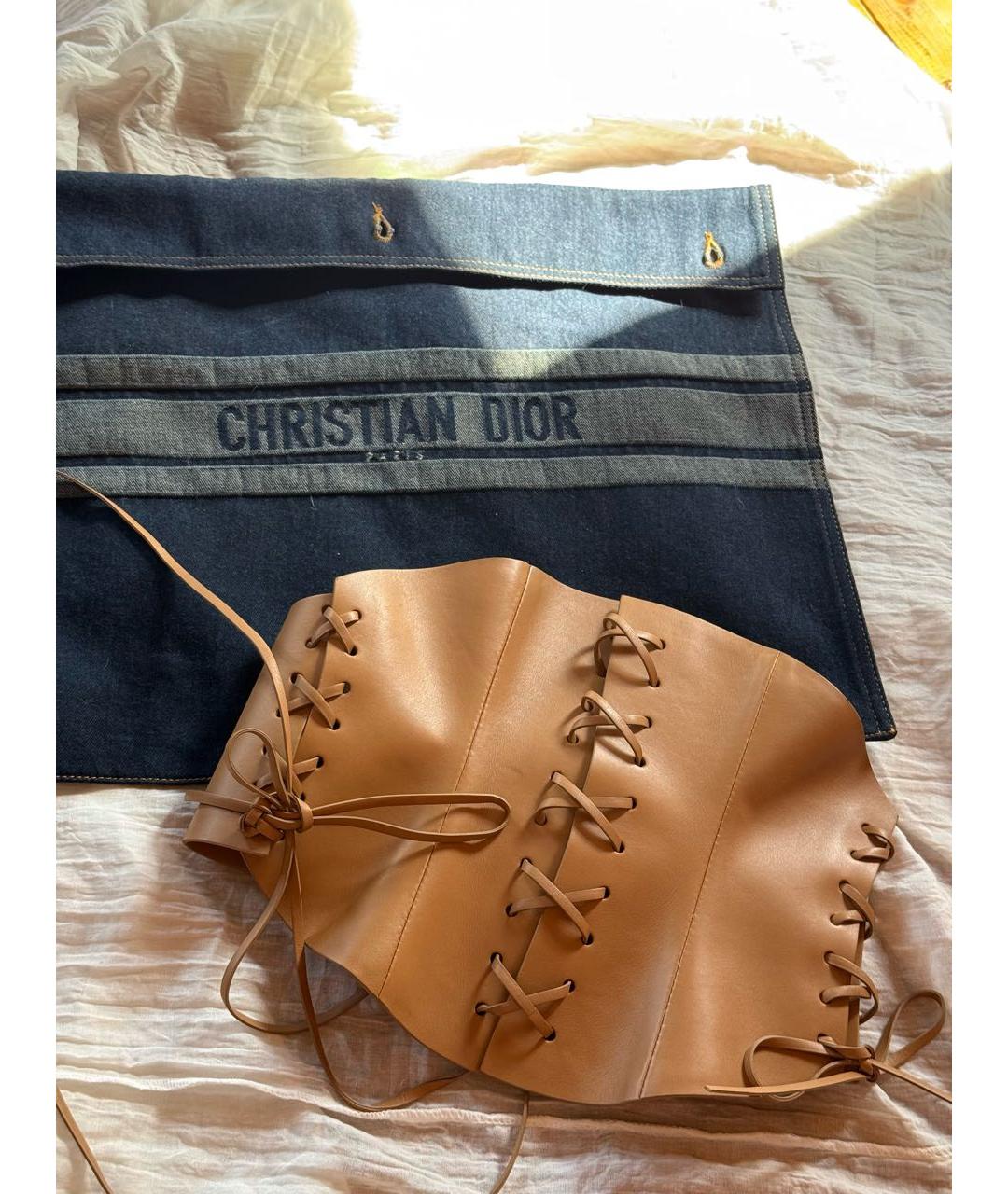 CHRISTIAN DIOR Коричневый кожаный ремень, фото 2