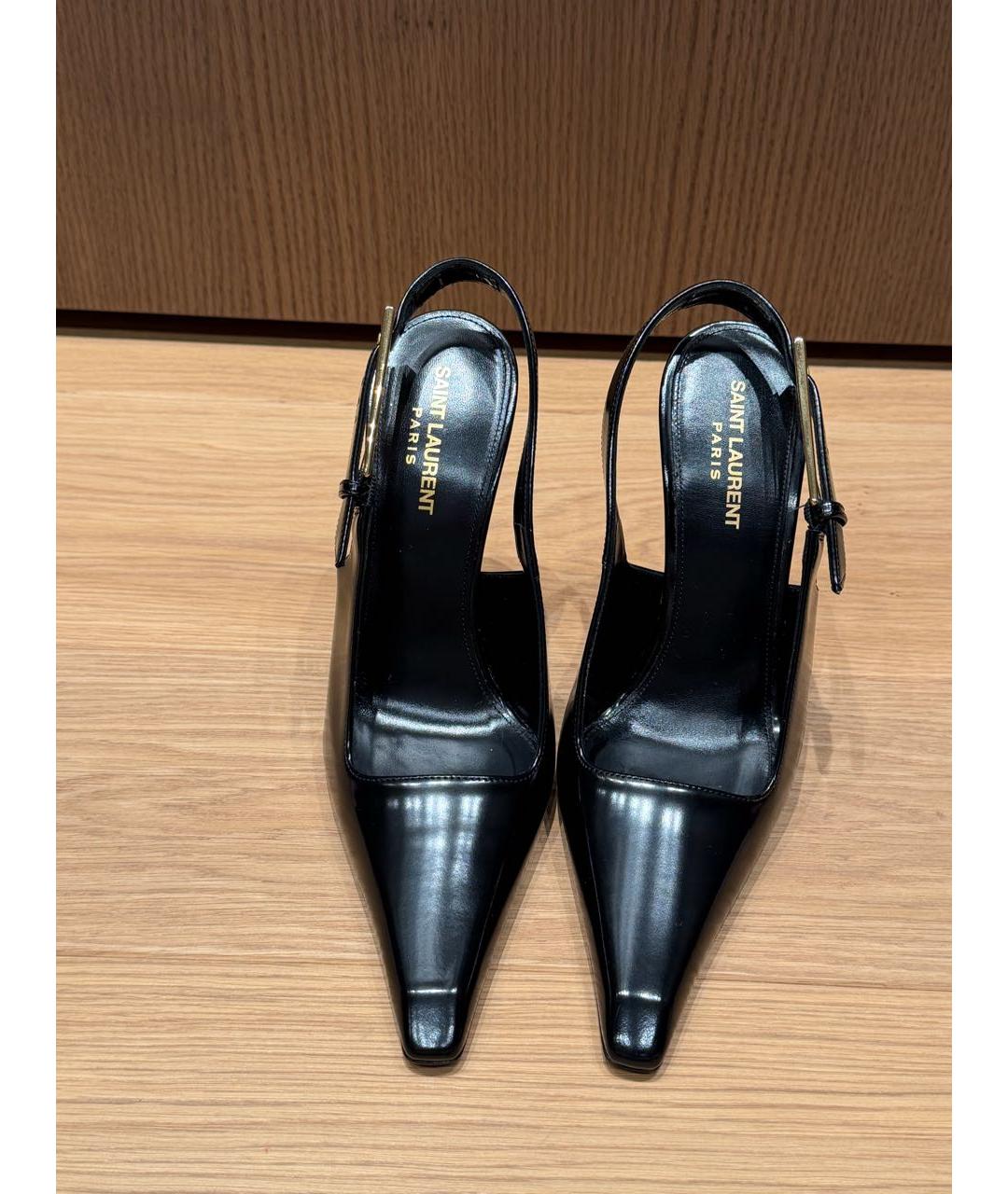 SAINT LAURENT Черные туфли из лакированной кожи, фото 7