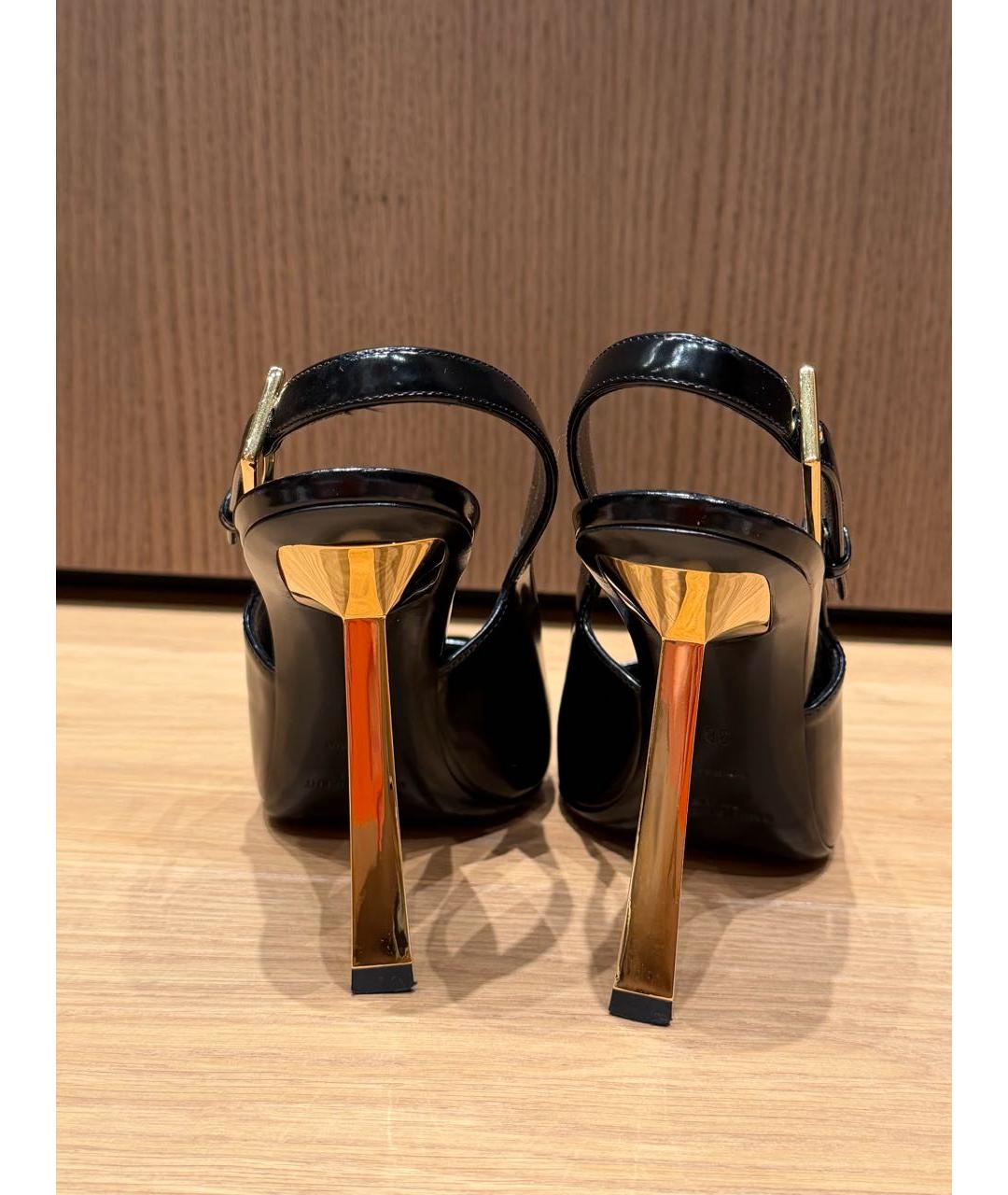 SAINT LAURENT Черные туфли из лакированной кожи, фото 4