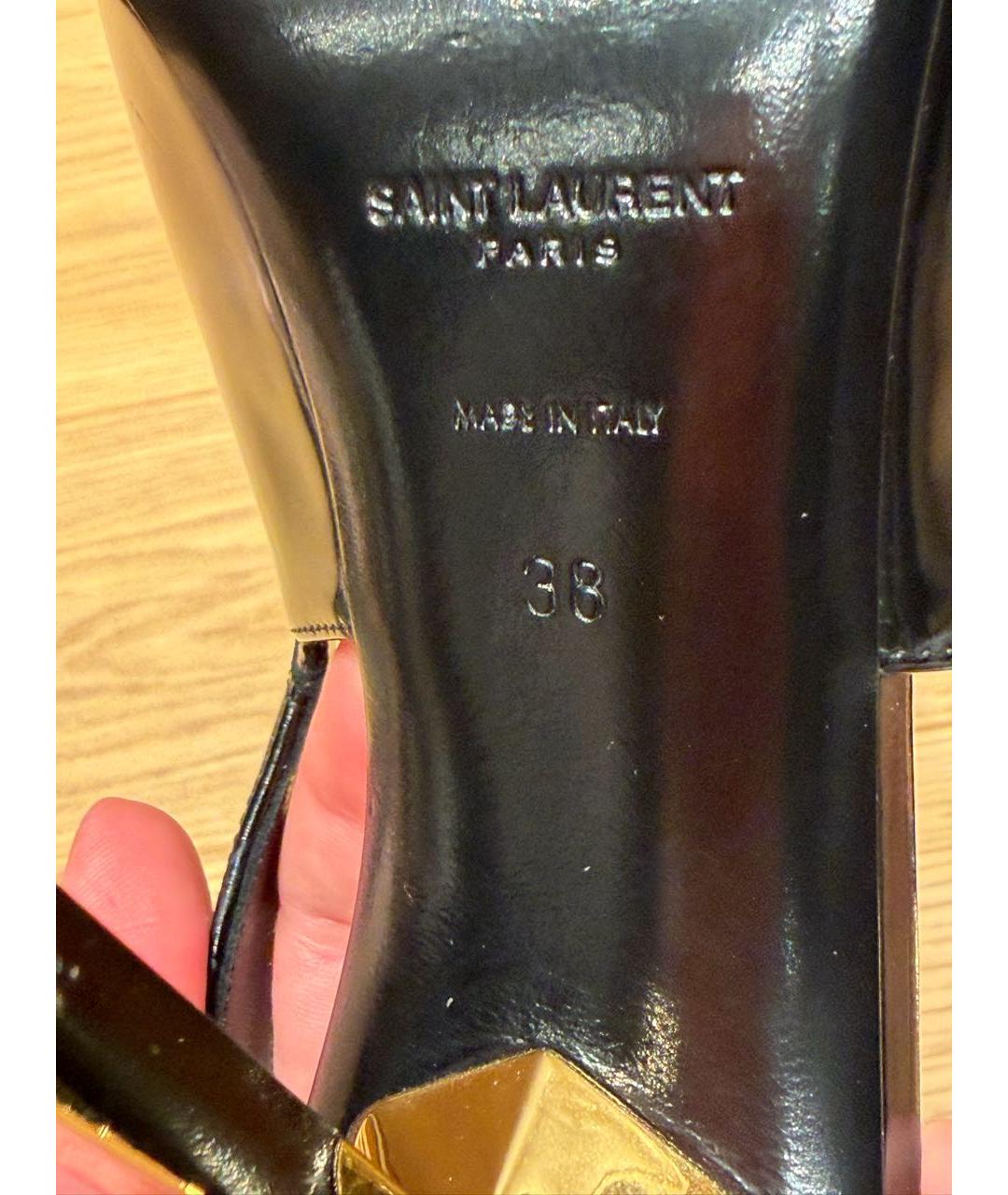 SAINT LAURENT Черные туфли из лакированной кожи, фото 6