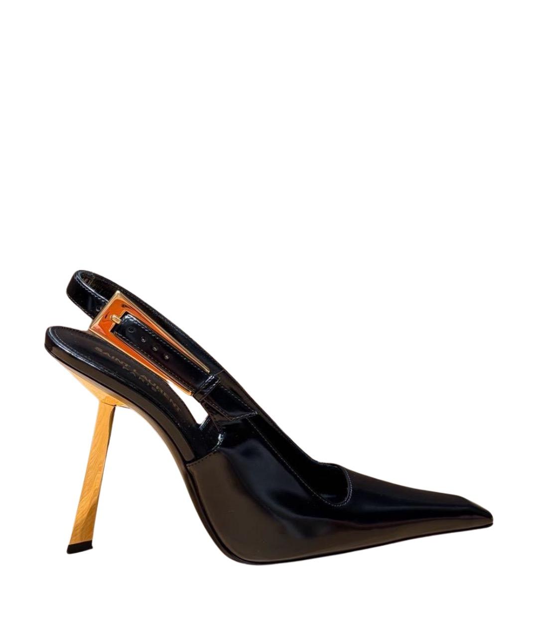 SAINT LAURENT Черные туфли из лакированной кожи, фото 1