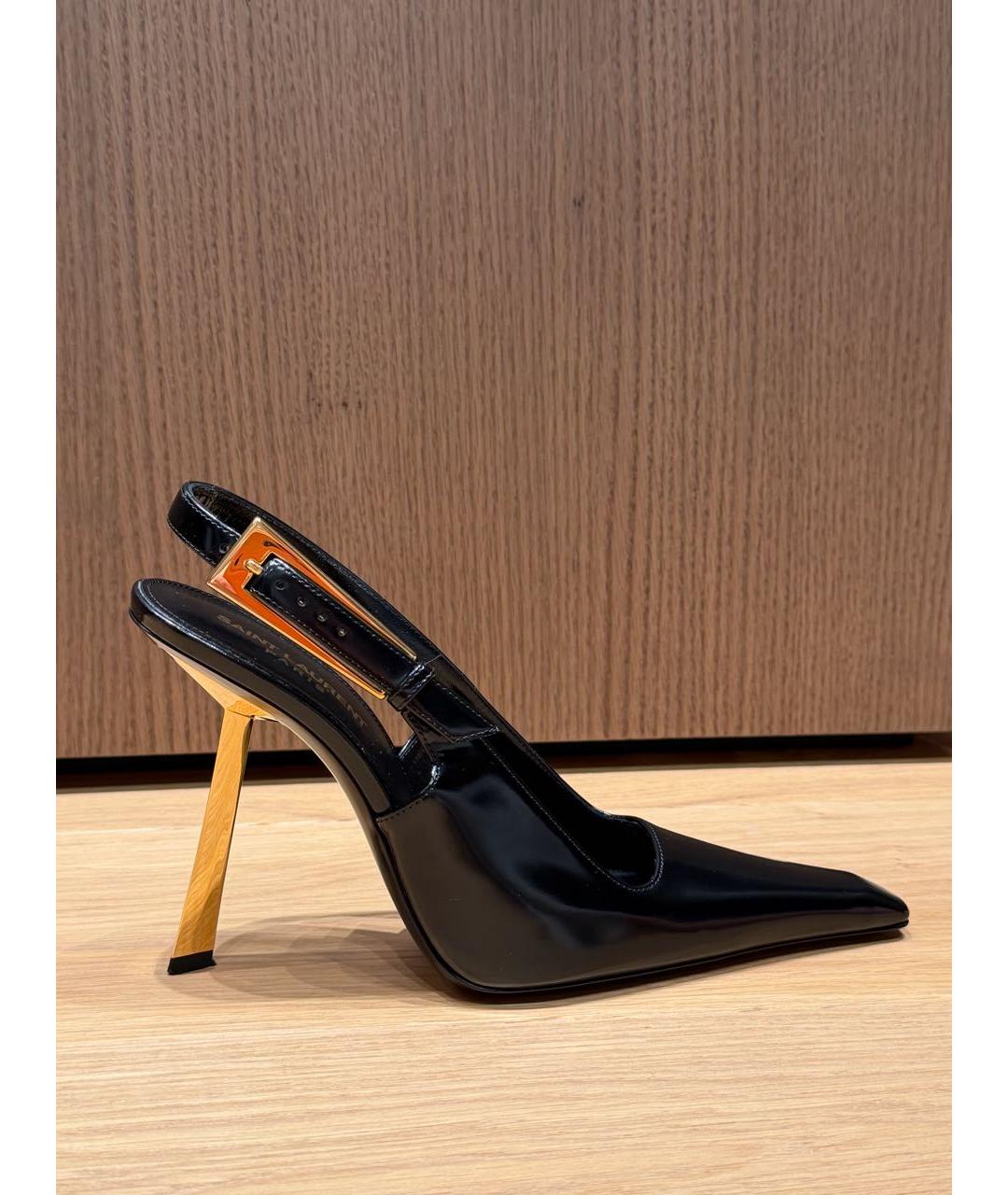 SAINT LAURENT Черные туфли из лакированной кожи, фото 9