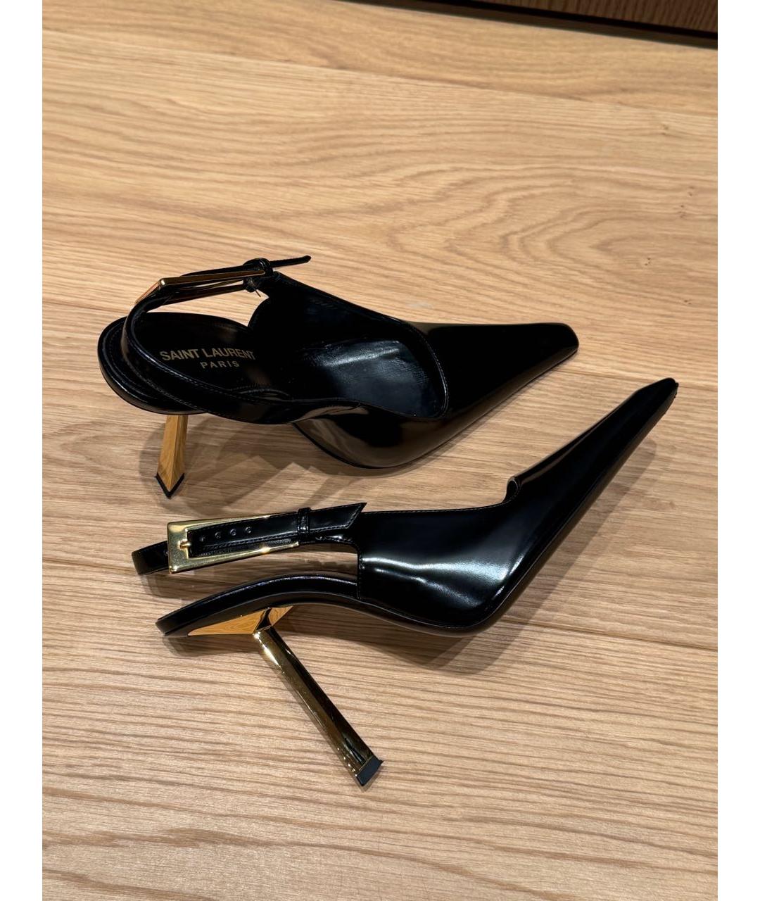 SAINT LAURENT Черные туфли из лакированной кожи, фото 5