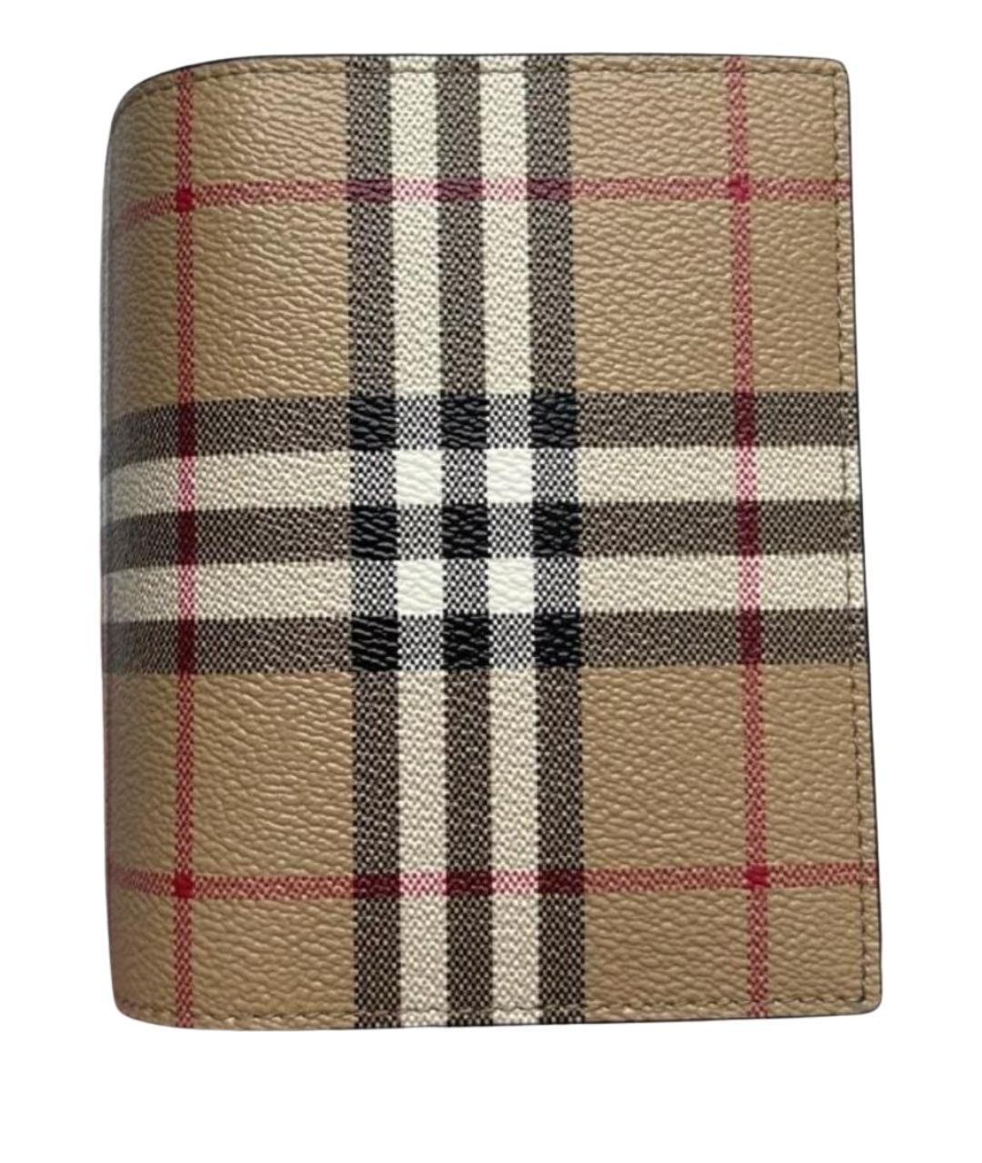 BURBERRY Бежевый кожаный кошелек, фото 1