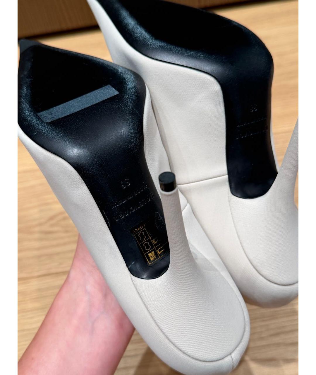 BALENCIAGA Бежевые текстильные туфли, фото 8