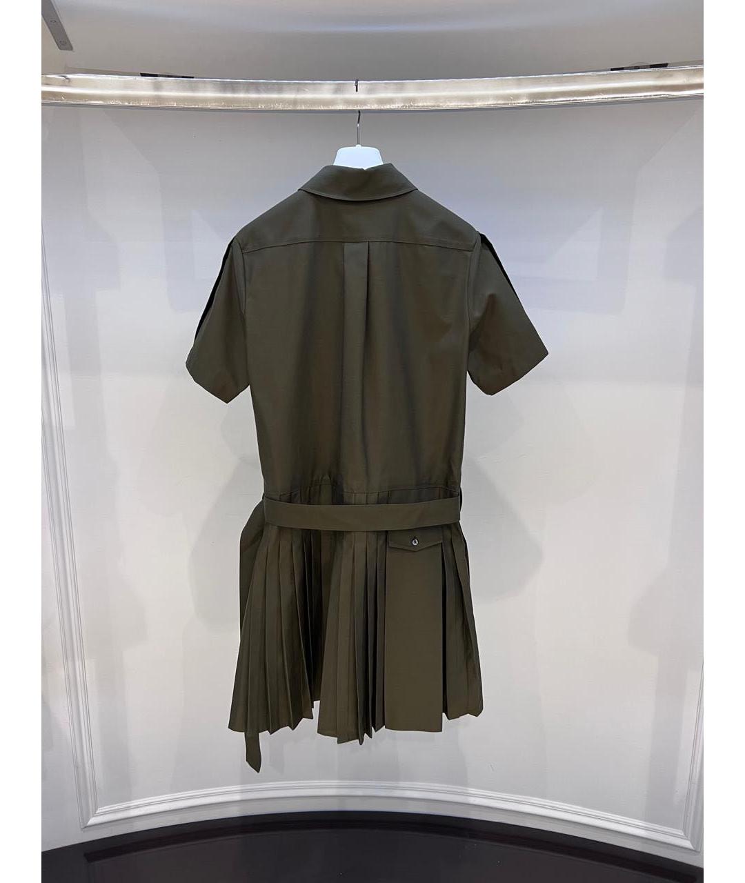 LOEWE Хаки хлопковое повседневное платье, фото 3