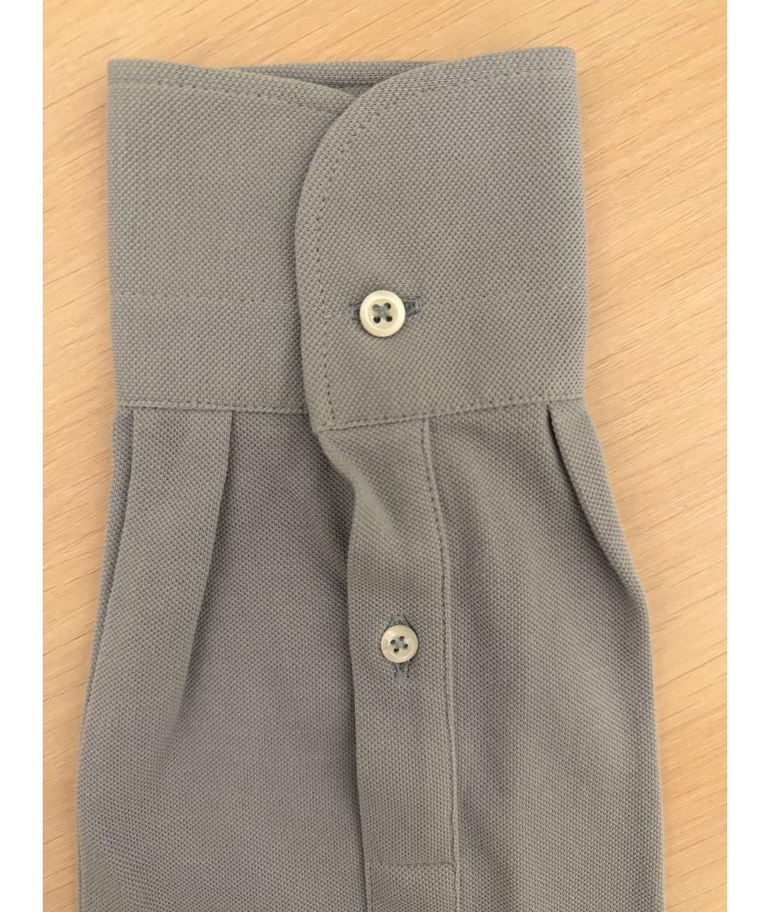 BRUNELLO CUCINELLI Серая хлопковая кэжуал рубашка, фото 4
