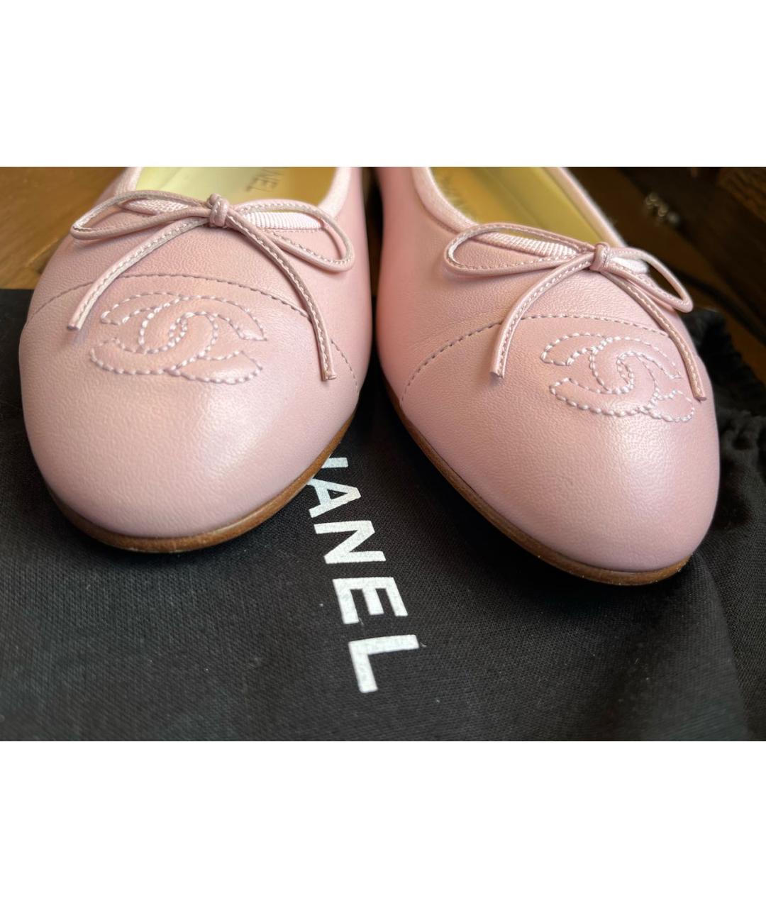 CHANEL Розовые кожаные балетки, фото 3