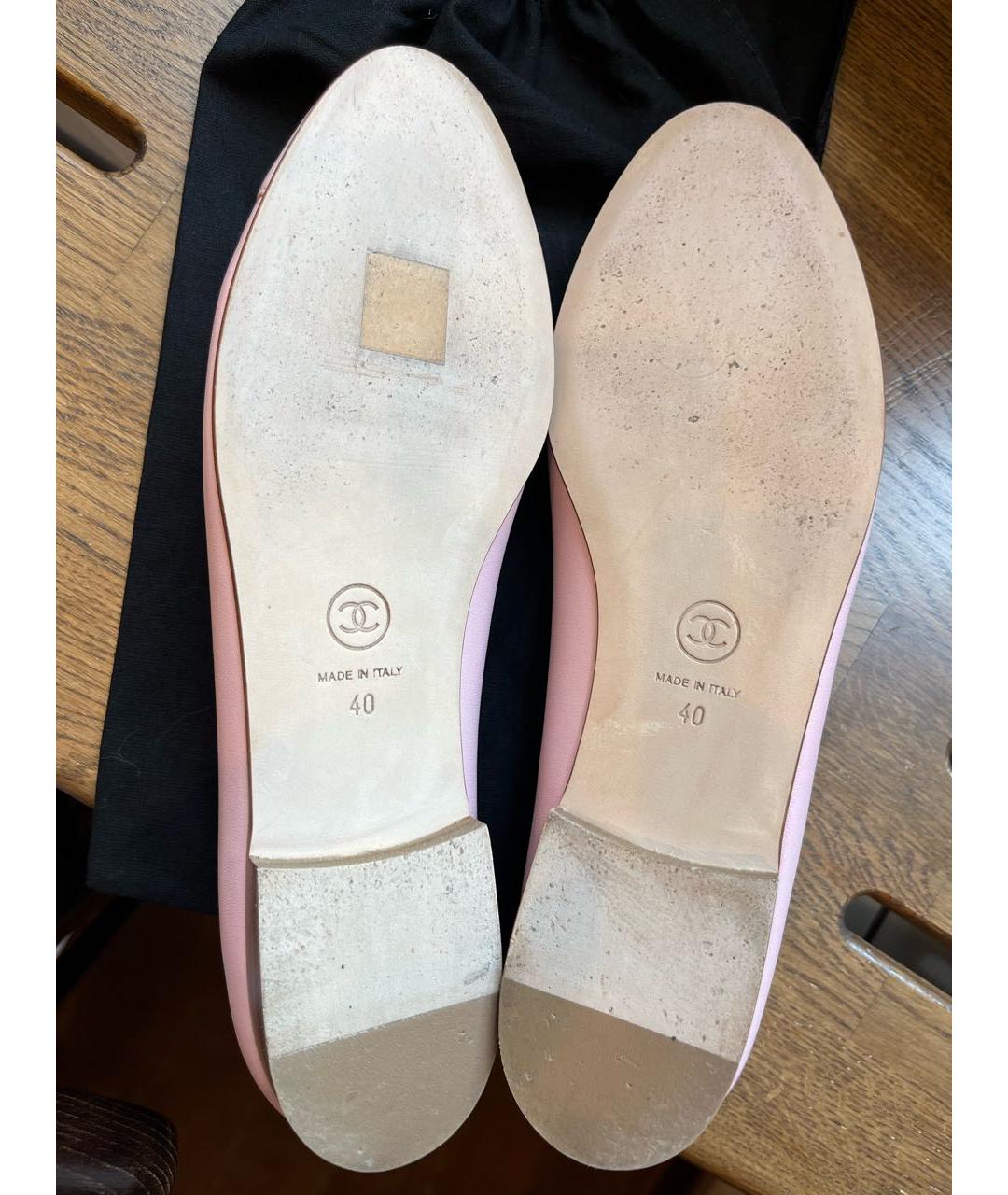 CHANEL Розовые кожаные балетки, фото 5