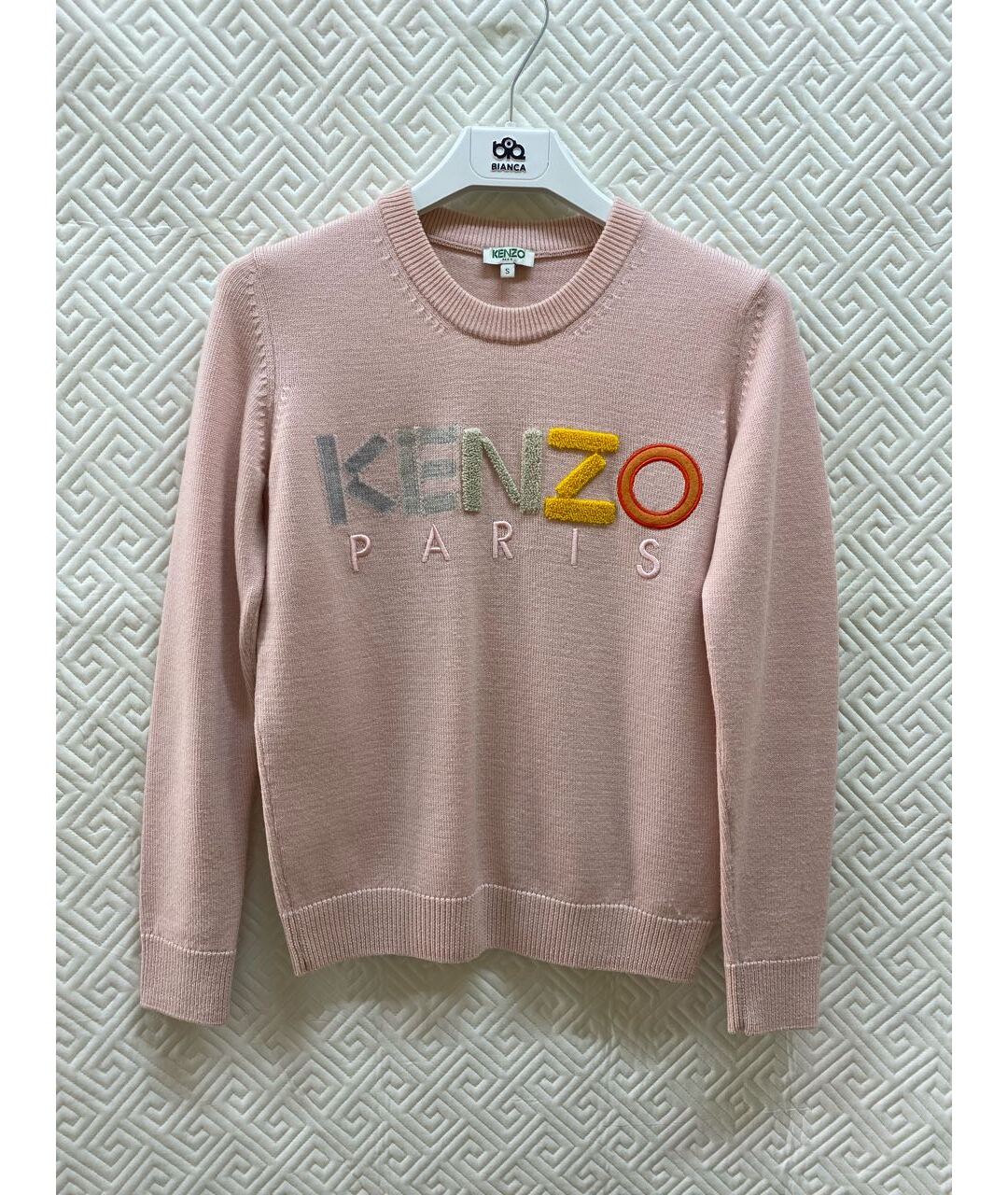 KENZO Розовый шерстяной джемпер / свитер, фото 6