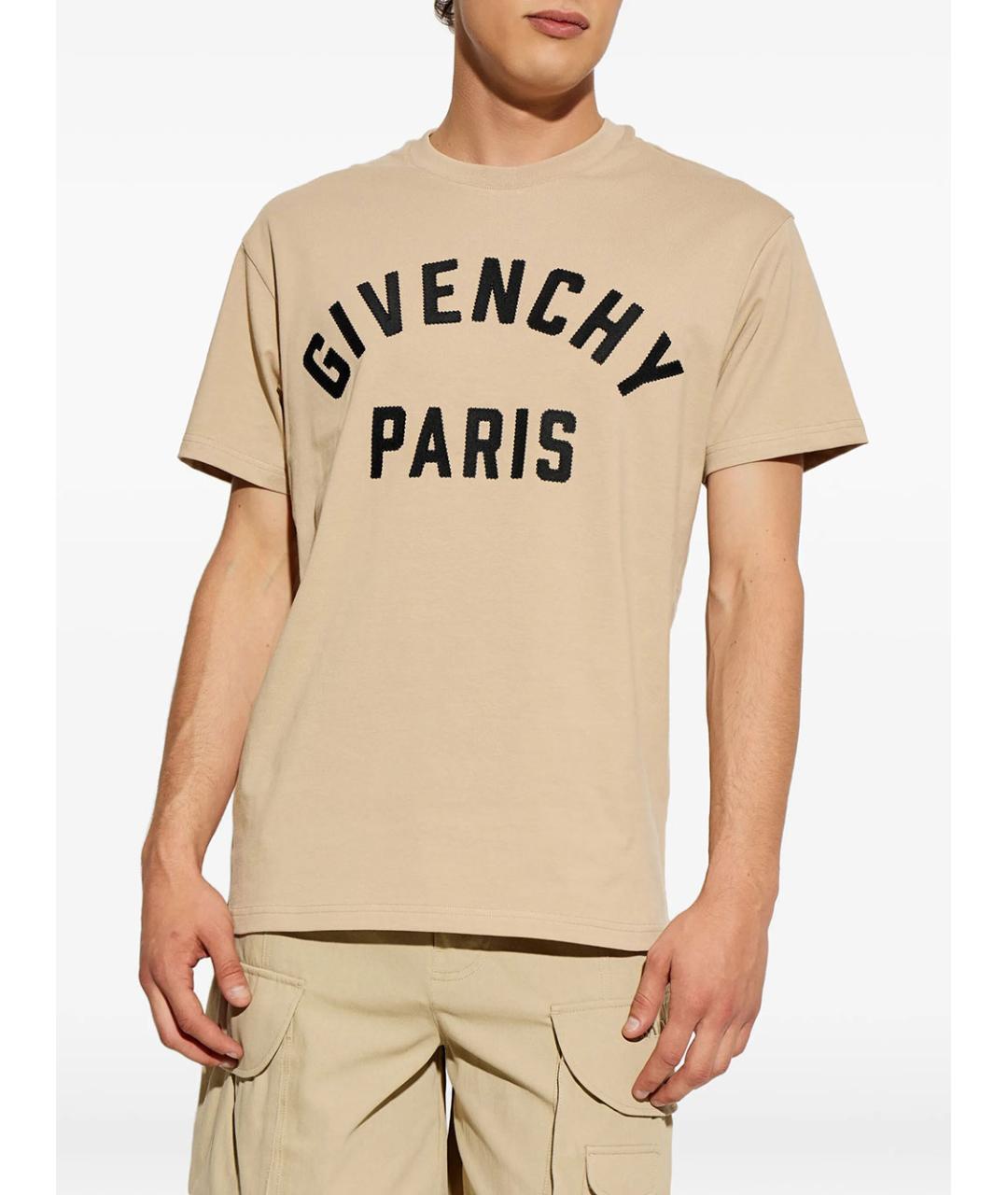 GIVENCHY Коричневая хлопковая футболка, фото 3
